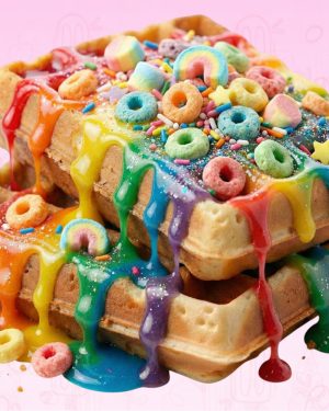 Rainbow fantasy waffle